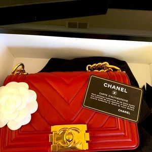 Chanel small boy hand bag